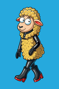 时尚装扮的卡通绵羊