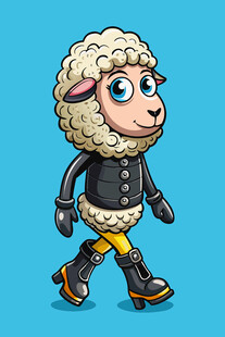 时尚绵羊卡通形象