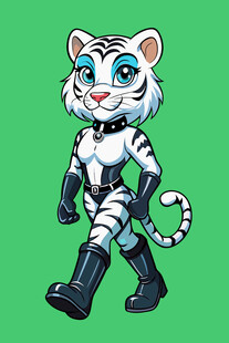 卡通老虎女战士形象