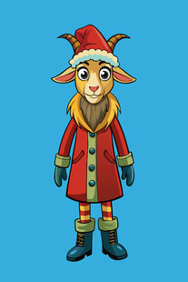 穿红衣的卡通山羊角色