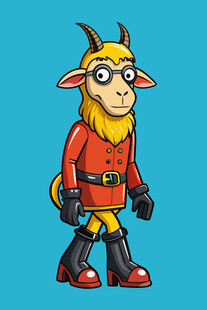 卡通山羊装扮的超级英雄