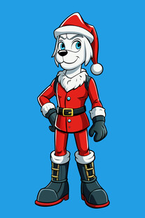 圣诞装扮的卡通狗狗