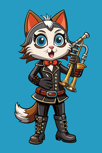 猫女乐手帅气持号登场