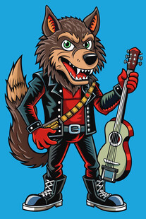 摇滚狼人弹吉他