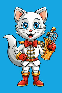 猫咪邮差形象插画