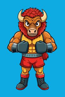 拳击公牛卡通形象
