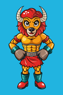 卡通牛头战士形象