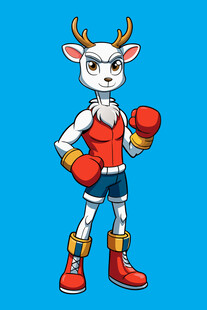 拳击小鹿卡通形象