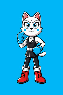 卡通猫女超级英雄形象