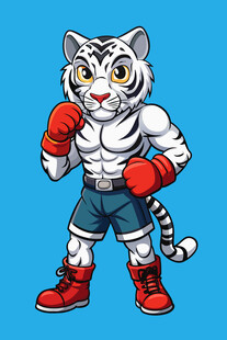 拳击老虎卡通形象