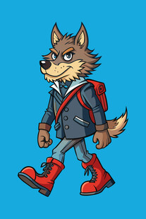 穿着考究的狼步行者