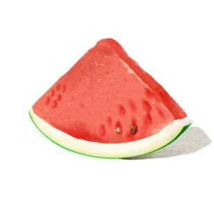 卡通风格的西瓜切片