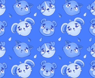 蓝色小熊图案背景