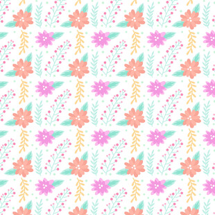 清新花卉几何图案背景