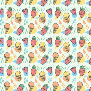 多彩冰淇淋图案背景