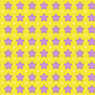 黄色背景紫色星星图案