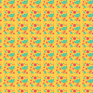 黄色花卉图案背景纹理