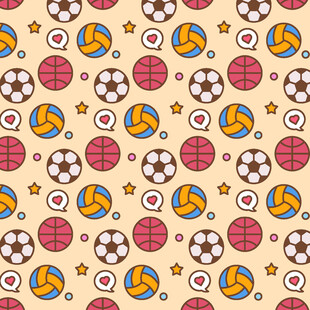 多彩球类图案背景