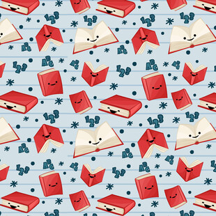 可爱书籍图案背景