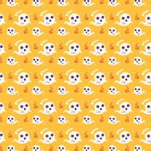 可爱小狗图案无缝背景图