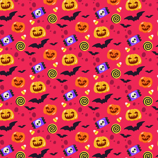 万圣节主题糖果图案背景