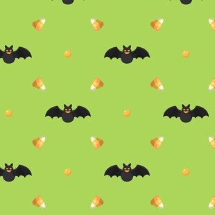 万圣节蝙蝠糖果图案背景