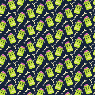 绿色卡通图案无缝背景图