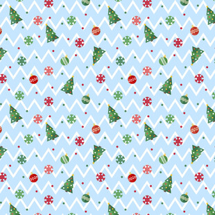 圣诞主题雪花圣诞树图案