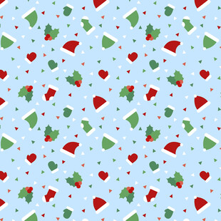 圣诞元素浅蓝色背景图案