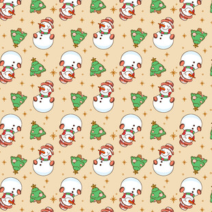 圣诞雪人图案背景图