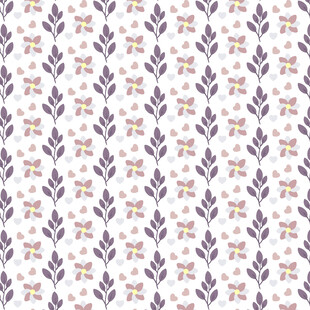 花卉叶子图案无缝背景图