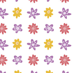 多彩花卉无缝图案背景