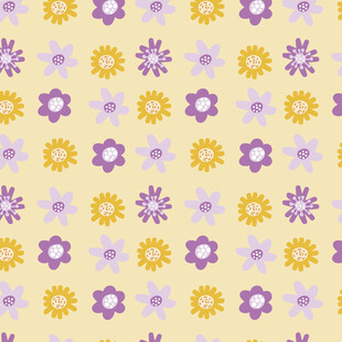 黄紫花卉图案背景