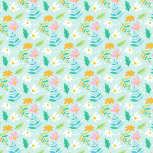 清新花卉叶子图案背景