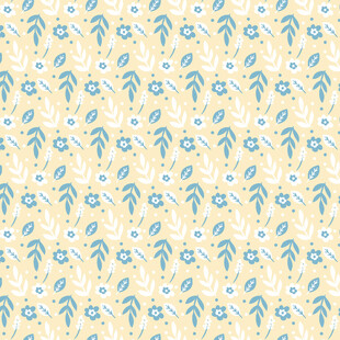 淡黄色底蓝花图案纹理