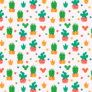 可爱仙人掌图案背景