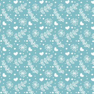 浅蓝色雪花爱心图案背景