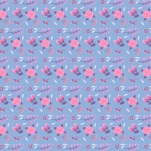粉色碎花蓝色底纹图案