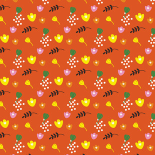 橙色底水果爱心图案纹理