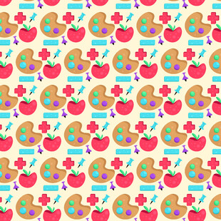 可爱水果图案无缝背景