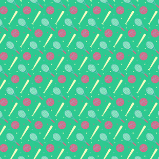绿色底粉色点缀几何图案