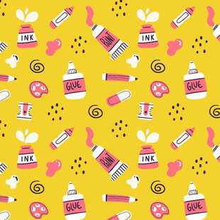 可爱美妆元素无缝图案