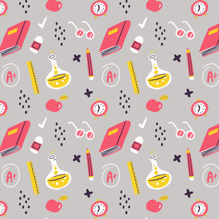 趣味实验室元素无缝图案