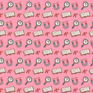 粉色卡通图案无缝背景图