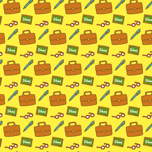 黄色背景皇冠图案无缝纹理