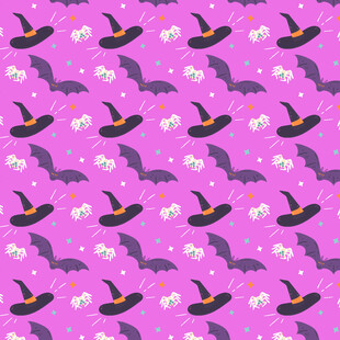 紫色万圣节元素图案背景