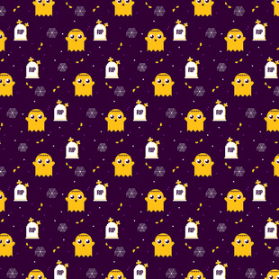 紫色背景卡通宝箱图案