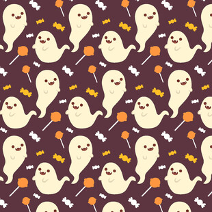 万圣节幽灵糖果图案背景