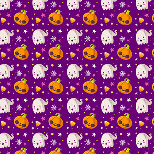 紫色万圣节图案背景