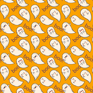 橙色背景幽灵图案纹理